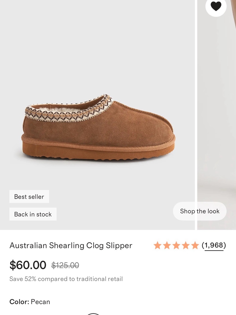 Quince Pecan Suede Shearling Clog Slippers